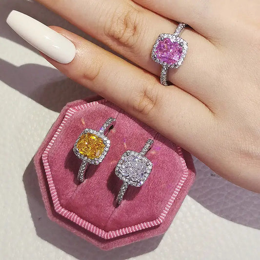 Fashion Jewelry Luxury Multicolor Charm Cubic Zirconia Wedding Rings For Women T Shape Stone Party Jewelry Gifts Beyond Trends Hub
