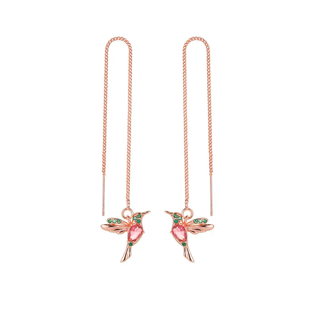 Fashion Jewelry New Unique Little Bird Drop Long Hanging Hummingbird Earrings For Women Elegant Girl Tassel Crystal Pendant Earring Jewelry Beyond Trends Hub