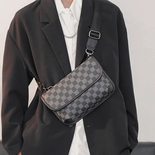 Fashion Leather Check Pattern Shoulder Bag Street Beyond Trends Hub