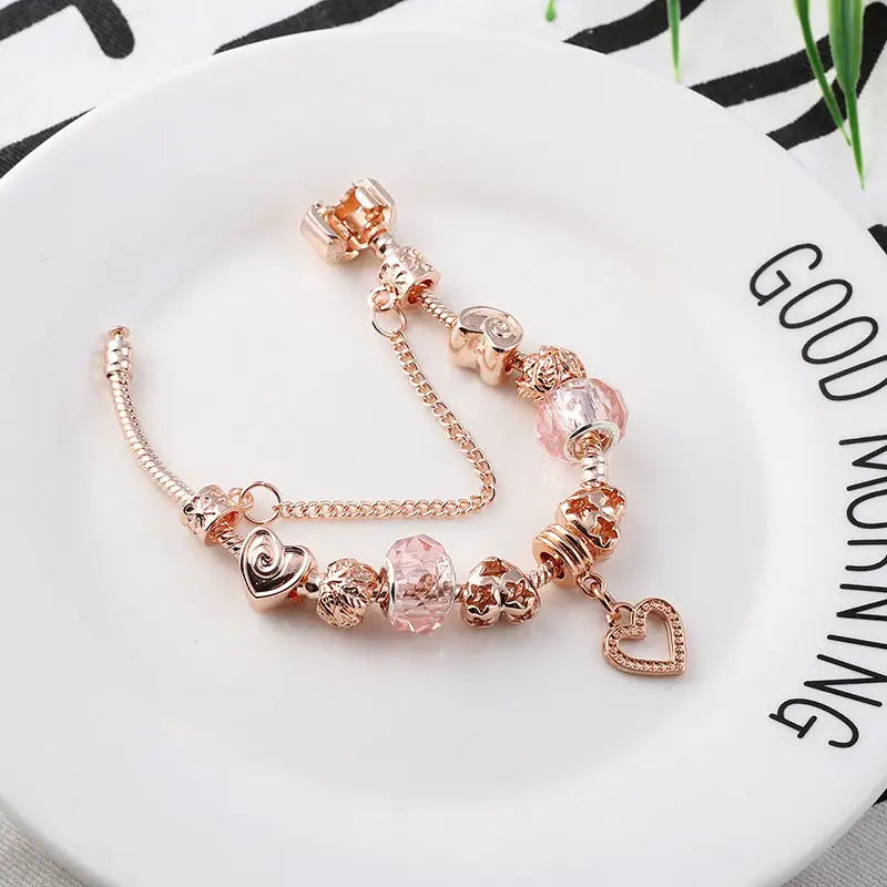 Fashion Love Geometric Rose Gold Bracelet Women's Jewelry Beyond Trends Hub
