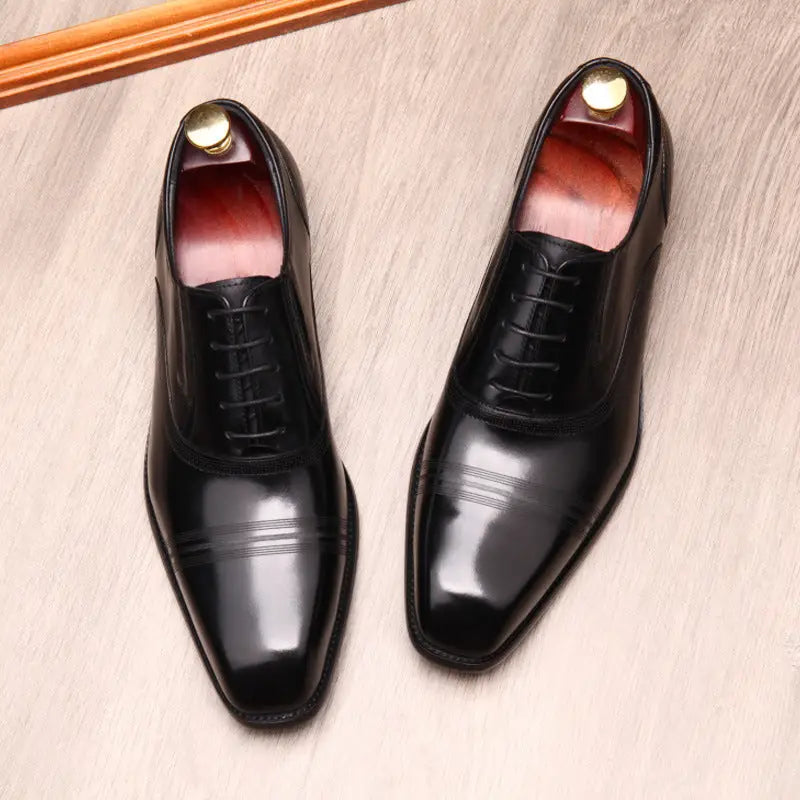 Fashion Mens Formal Leather Shoes - Black / 36