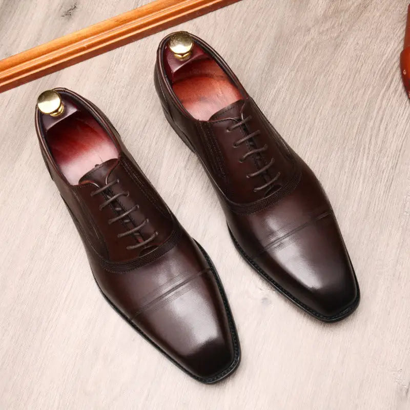 Fashion Mens Formal Leather Shoes - Brown / 36