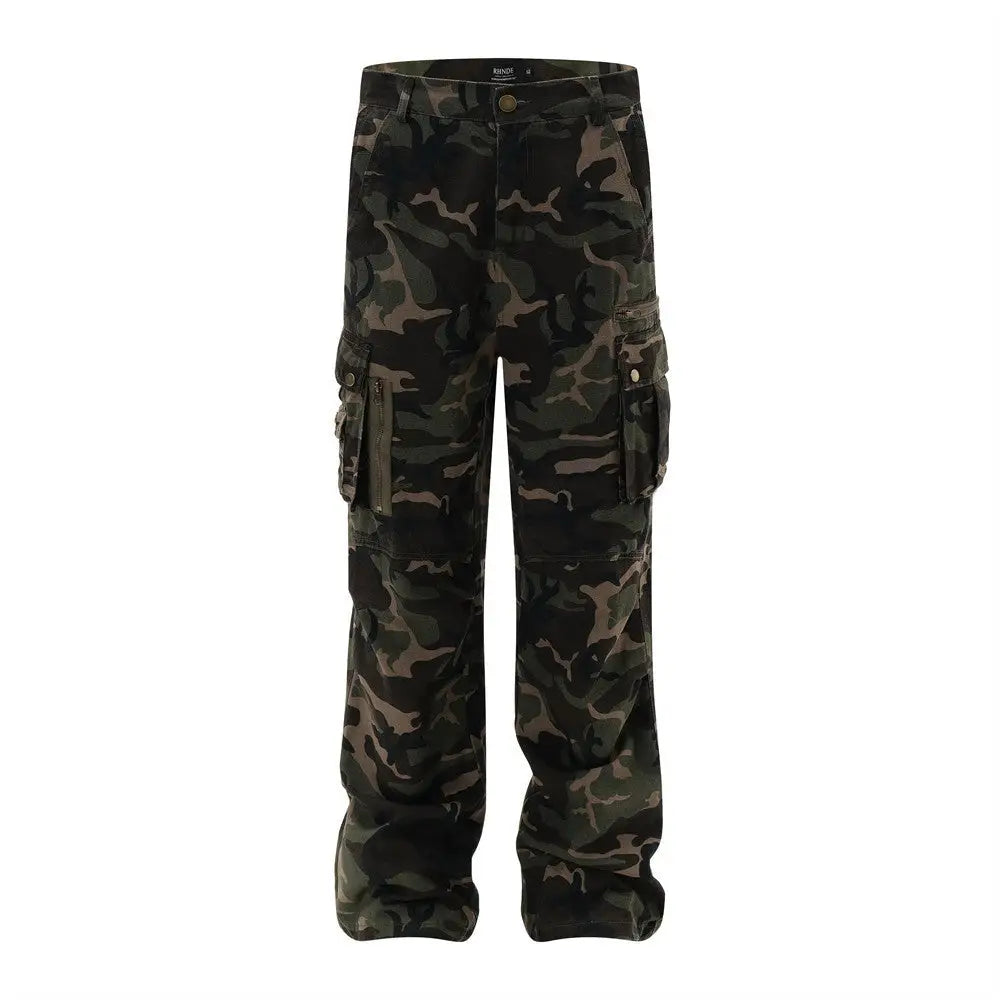 Fashion Personality Camouflage Workwear Trousers Men - Camouflage / S