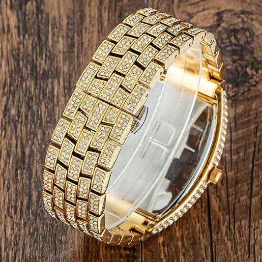 Fashion Personality Full Diamond Barrel Digital Men's Watch - Beyond Trends Hub 