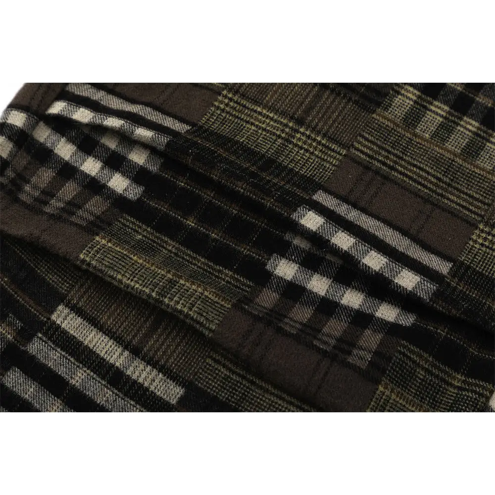 Fashion Plaid Casual Straight Trousers Men