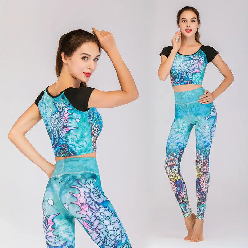 Fashion printed yoga clothes suit women - Beyond Trends Hub 