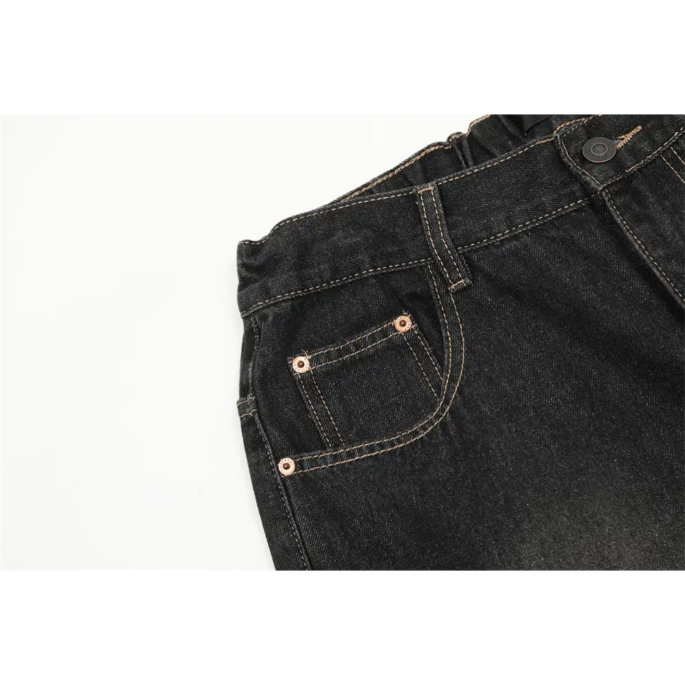Fashion Punk Patch Denim Trousers Men