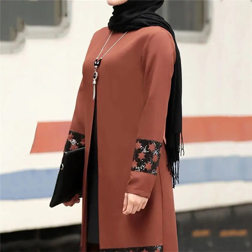 Fashion Suits Temperament Two Piece Casual set Women Long Pu - Caramel color / M