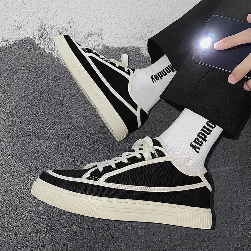 Fashion Trend Canvas Shoes Men’s Breathable - F11 black card / 39