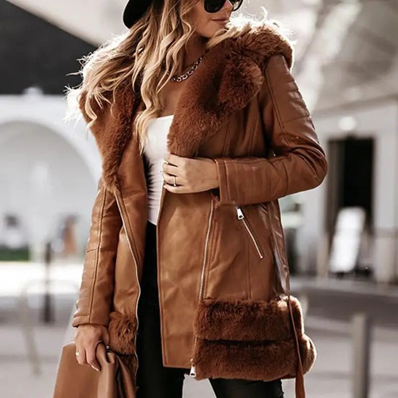 Fashion Women Leather Coats Jackets Ladies Jacket Black Beyond Trends Hub