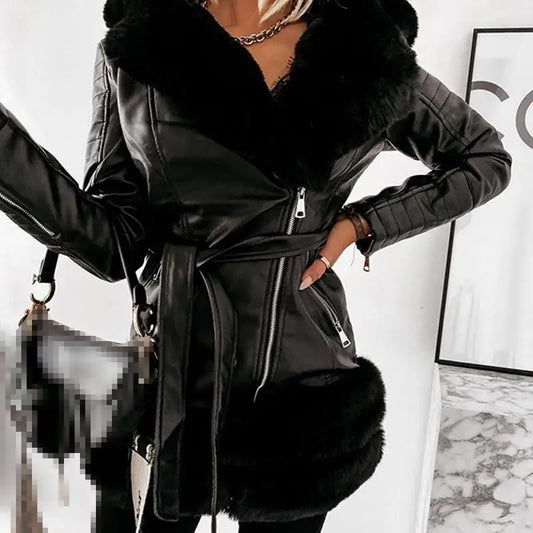 Fashion Women Leather Coats Jackets Ladies Jacket Black Beyond Trends Hub