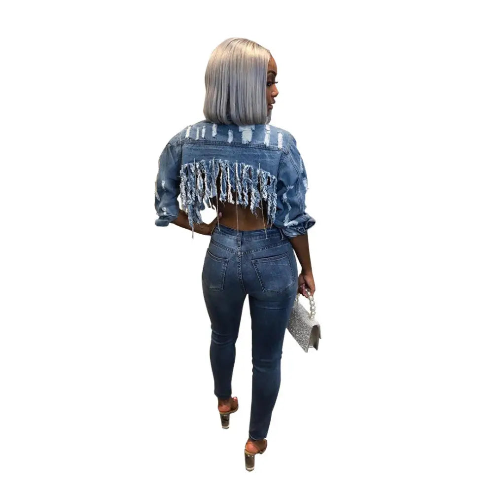 Fashion Women's Jackets Cropped Denim Tops Beyond Trends Hub