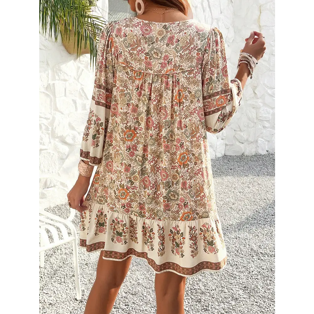 Fashion Women’s Wear V-neck Printed Dress
