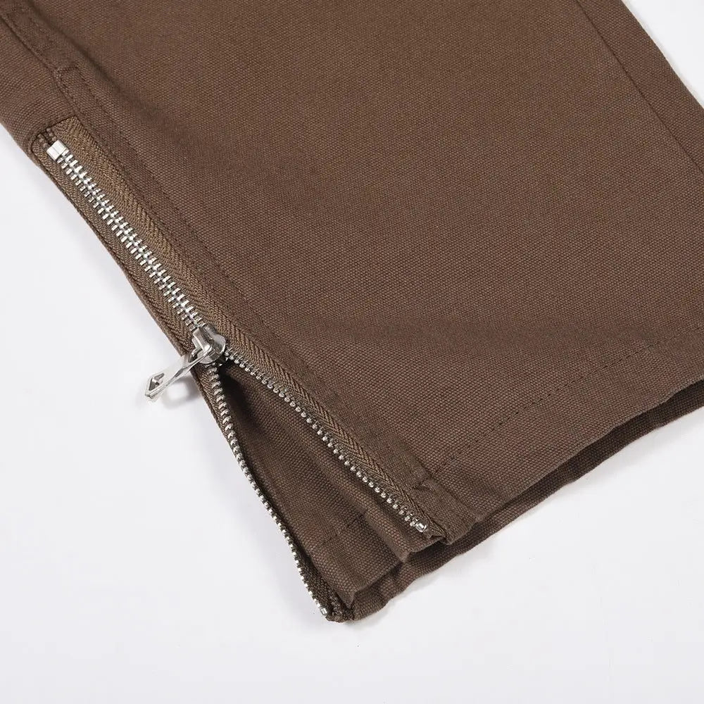 Fashion Zipper Split Casual Trousers Men