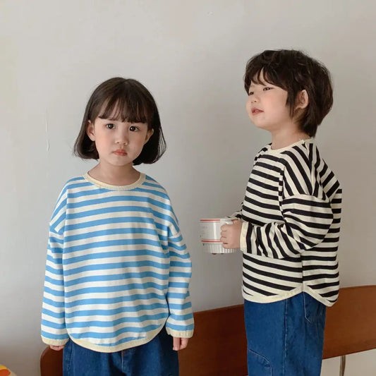 Fashionable And Personalized Children's Cotton Striped Sweater Beyond Trends Hub