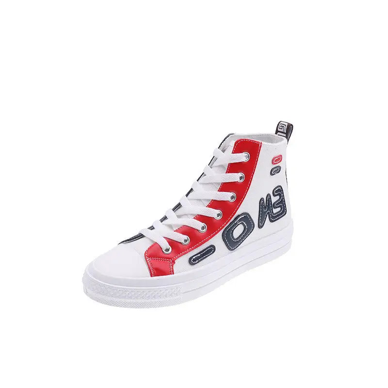 Fashionable wild high-top canvas shoes