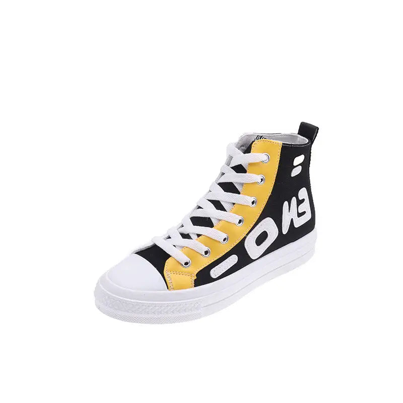 Fashionable wild high-top canvas shoes