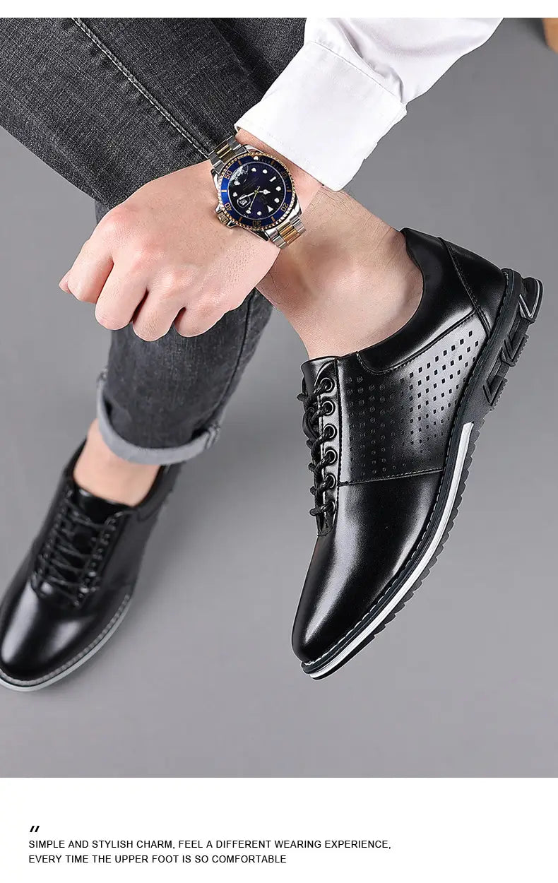 Height Increasing Insole Versatile Men’s Autumn New British Style Casual Korean Leather Shoes