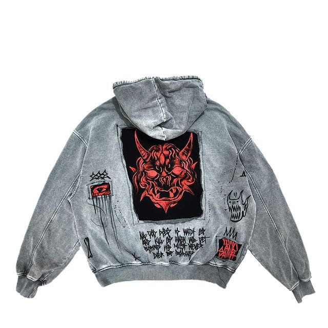 Street Retro Y2g Men’s And Women’s Devil Print Sweater
