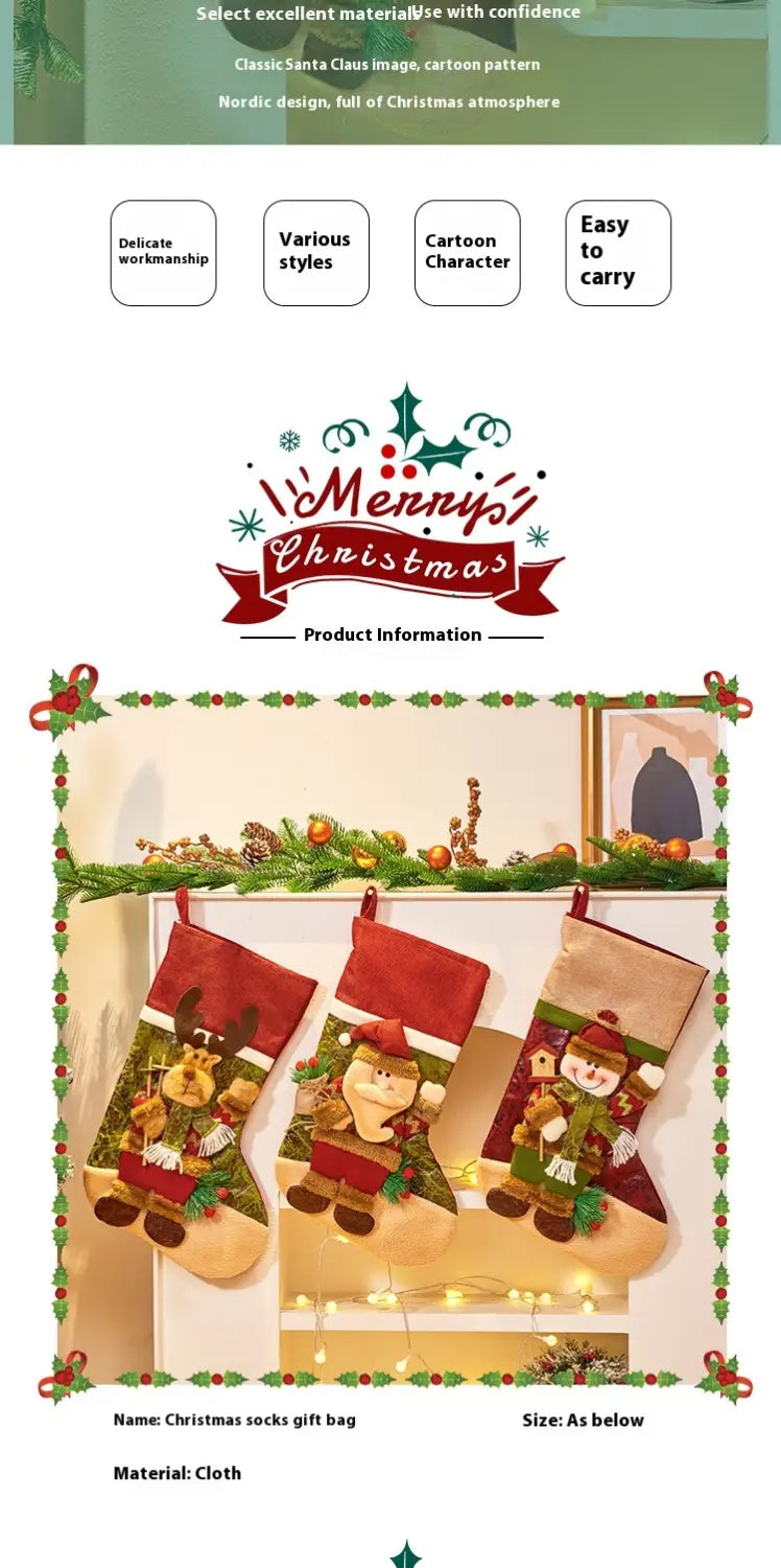 Christmas Decorations Large Cartoon Candy Bag