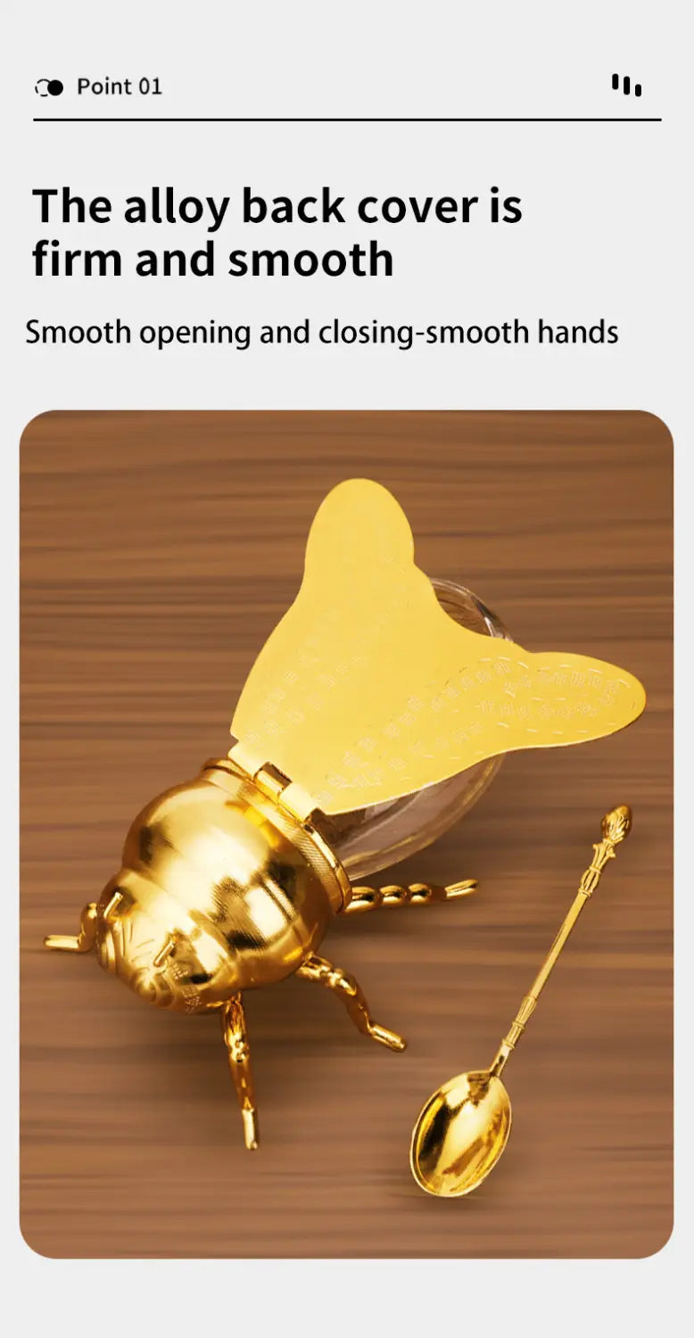 Bee Shaped Honey Jar With Spoon Kitchen Gadgets
