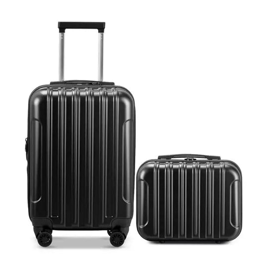 FCH Vertical Pattern 2-Piece Set 20 Inch Expandable With 14 Inch Suitcase ABS PC Trolley Case 14in 20in Silent Wheels