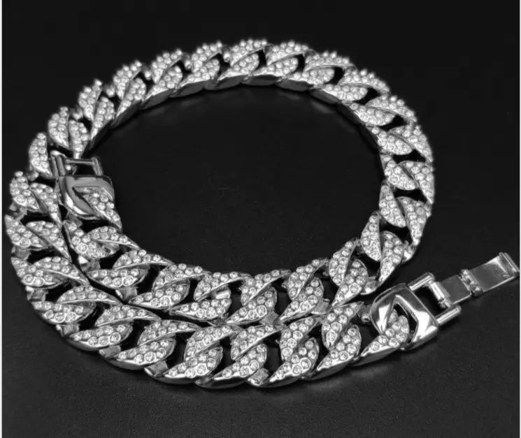 Full Diamond Cuban Chain Men’s Bracelet Domineering Cool Trendy Bracelet