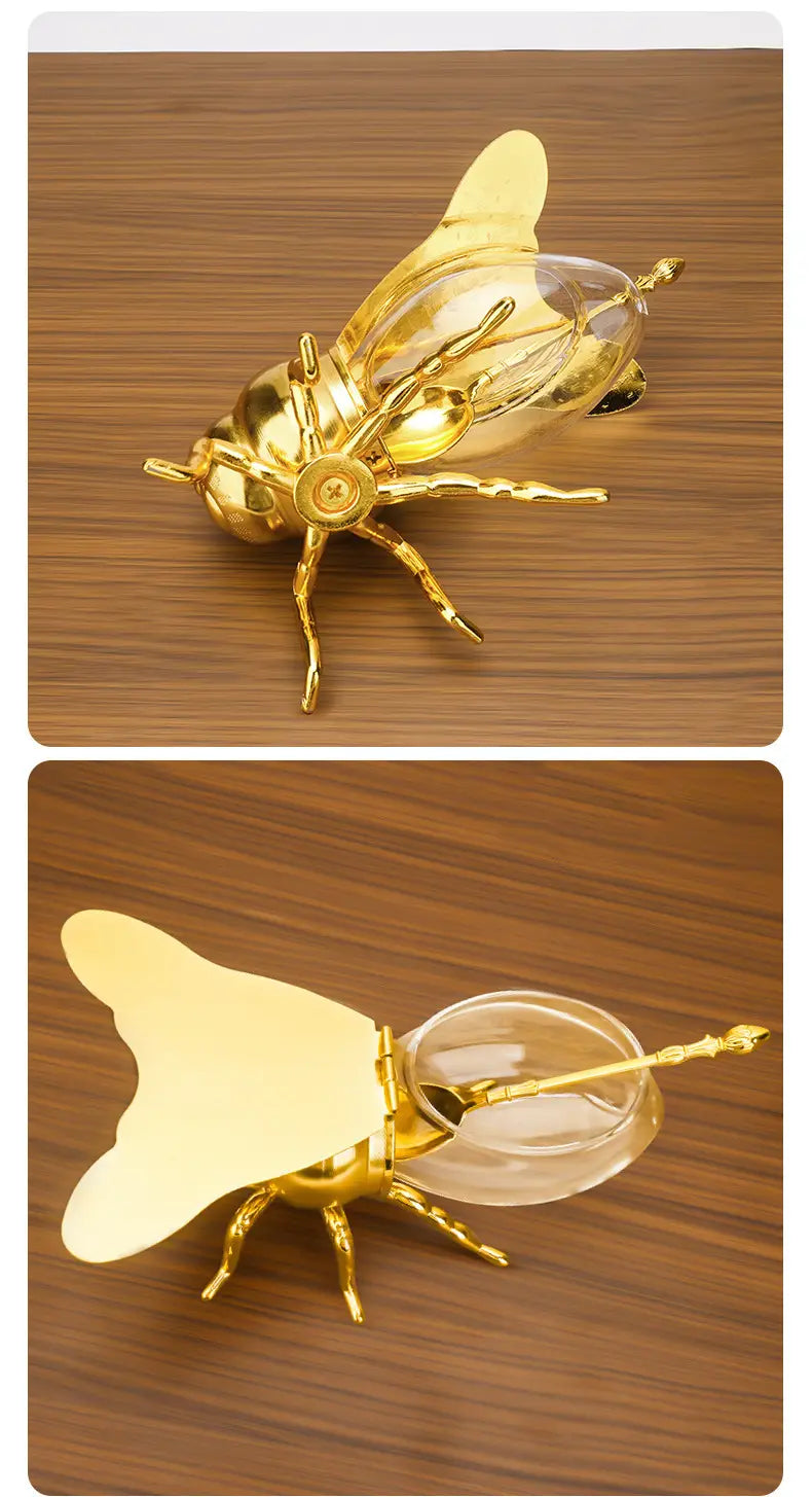 Bee Shaped Honey Jar With Spoon Kitchen Gadgets