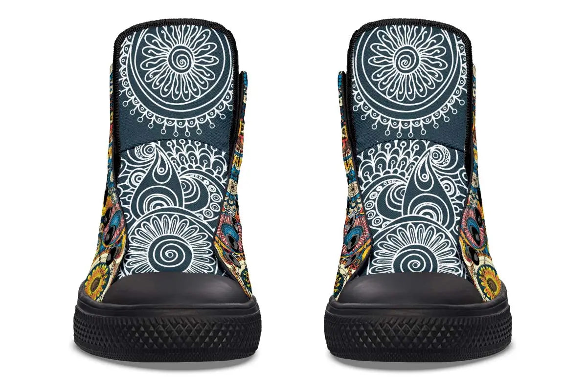 Printed Couple High-top Canvas Shoes