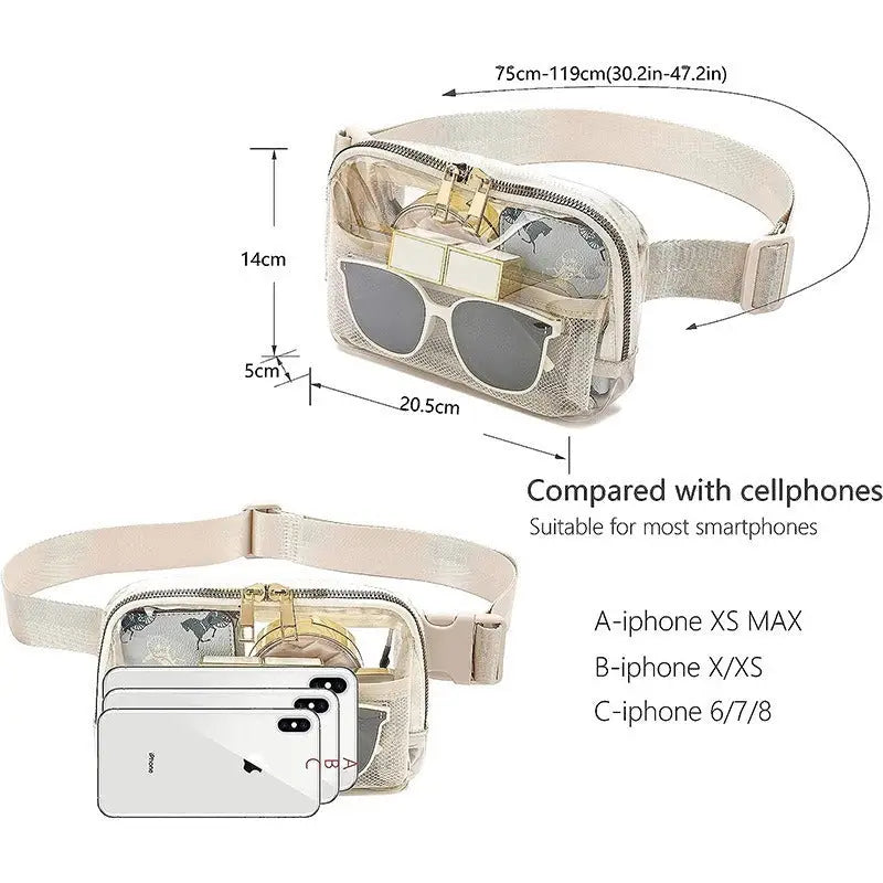 Female Minimalist Casual Transparent Waist Bag Beyond Trends Hub