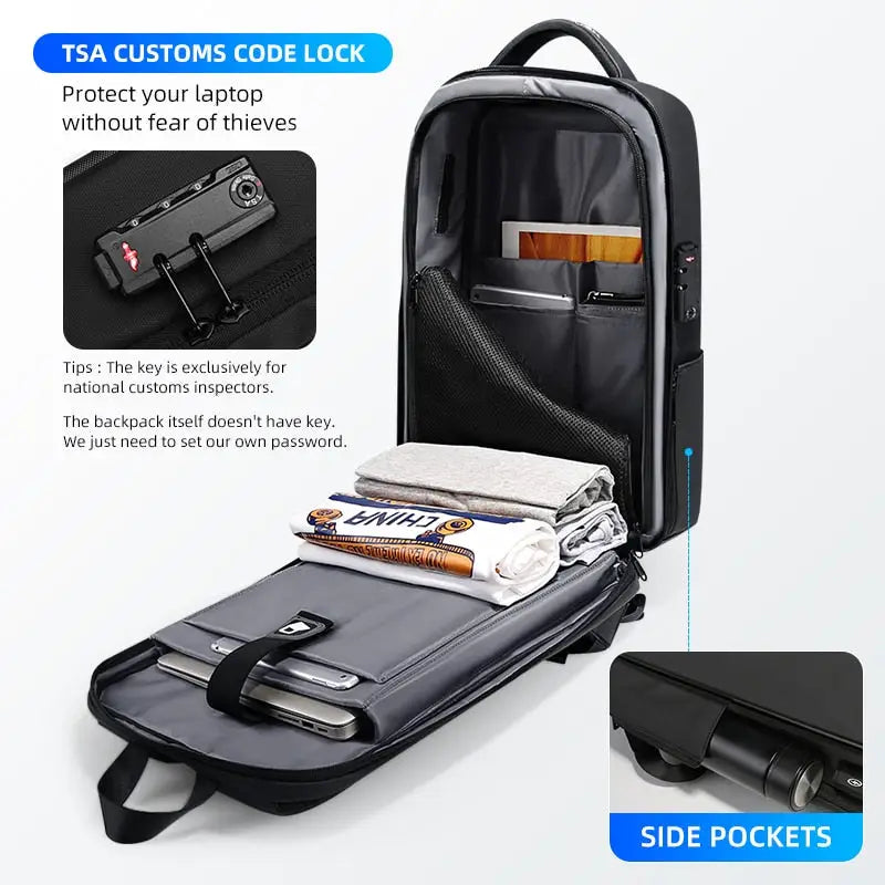 Fenruien Brand Laptop Backpack Anti-theft Waterproof School Backpacks USB Charging Men Business Travel Bag Backpack New