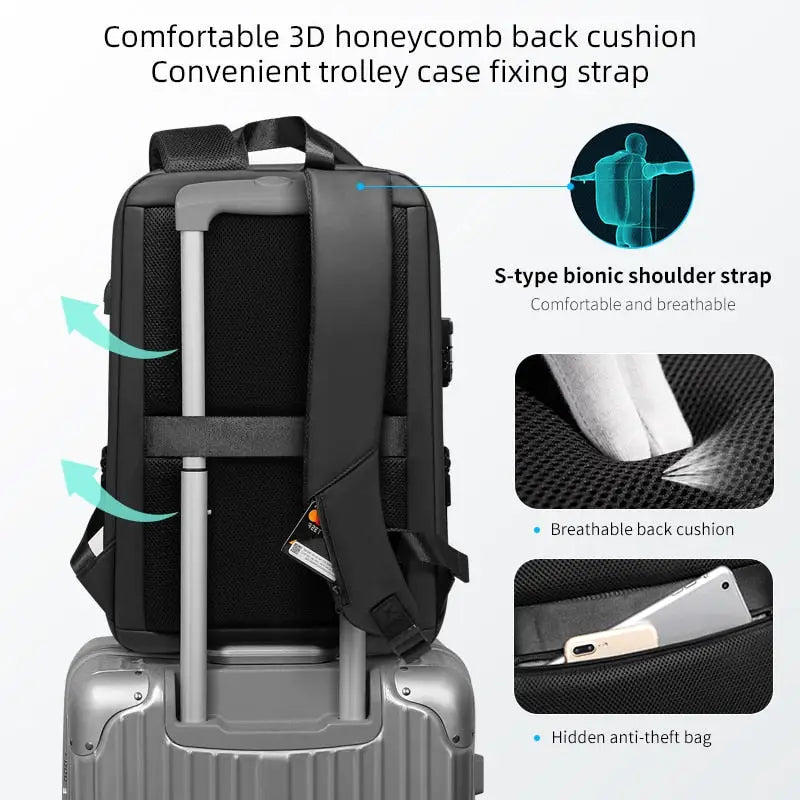 Fenruien Brand Laptop Backpack Anti-theft Waterproof School Backpacks USB Charging Men Business Travel Bag Backpack New