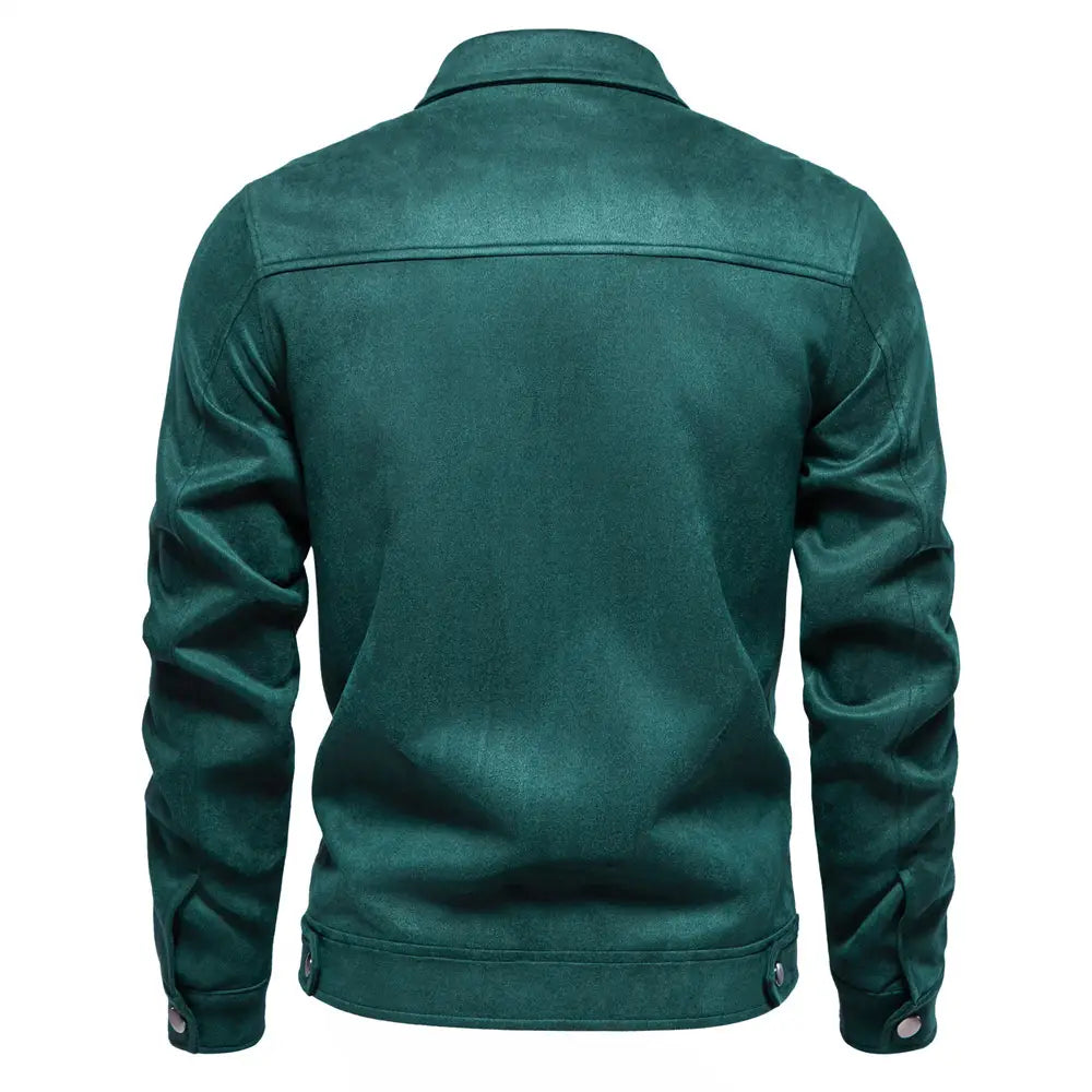 Fashion Lapel Zipper Jacket Autumn And Winter Solid Suede Coat Men’s Clothing Outdoor