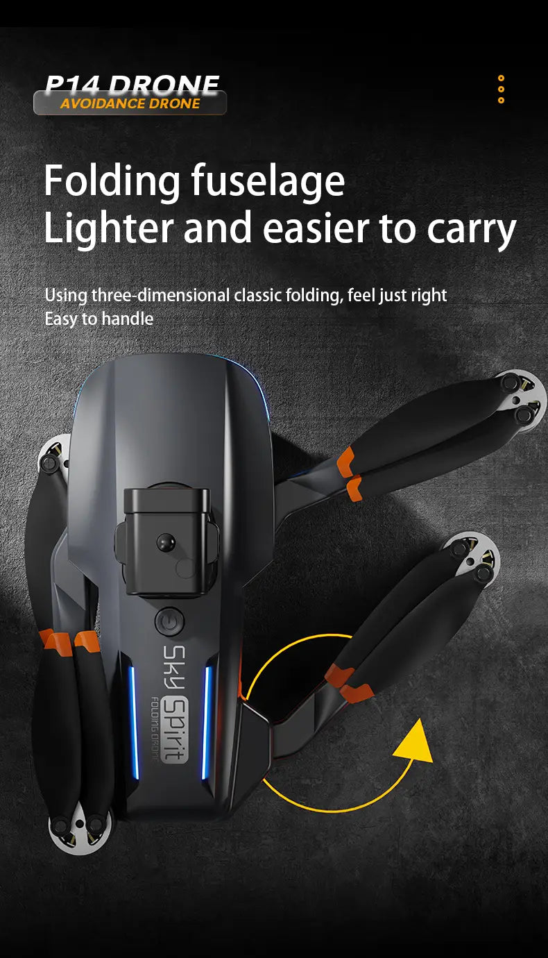 P14 Drone Long Endurance HD Aerial Photography Five-surface Obstacle Avoidance Quadcopter GPS Auto-return Remote