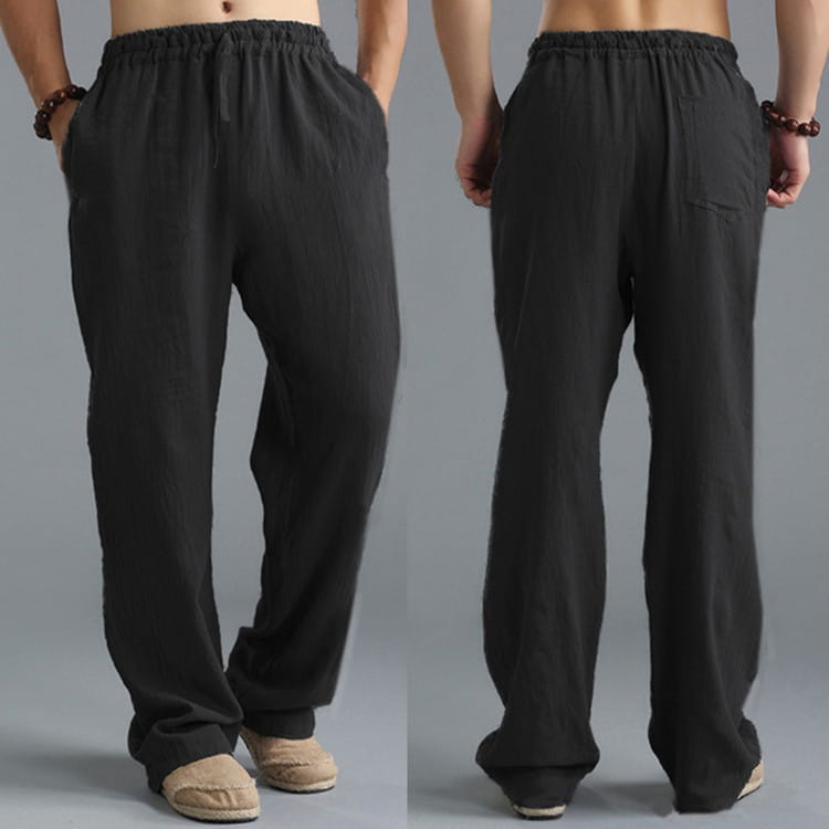 Men’s Breathable Linen Loose Casual Sports Pants