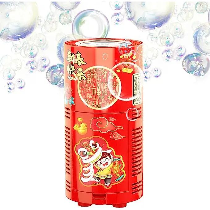 Fireworks Bubble Machine With 80ml Bubble Solution Portable Automatic Bubble Machine With Lights And Closeable Music