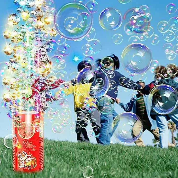 Fireworks Bubble Machine With 80ml Bubble Solution Portable Automatic Bubble Machine With Lights And Closeable Music