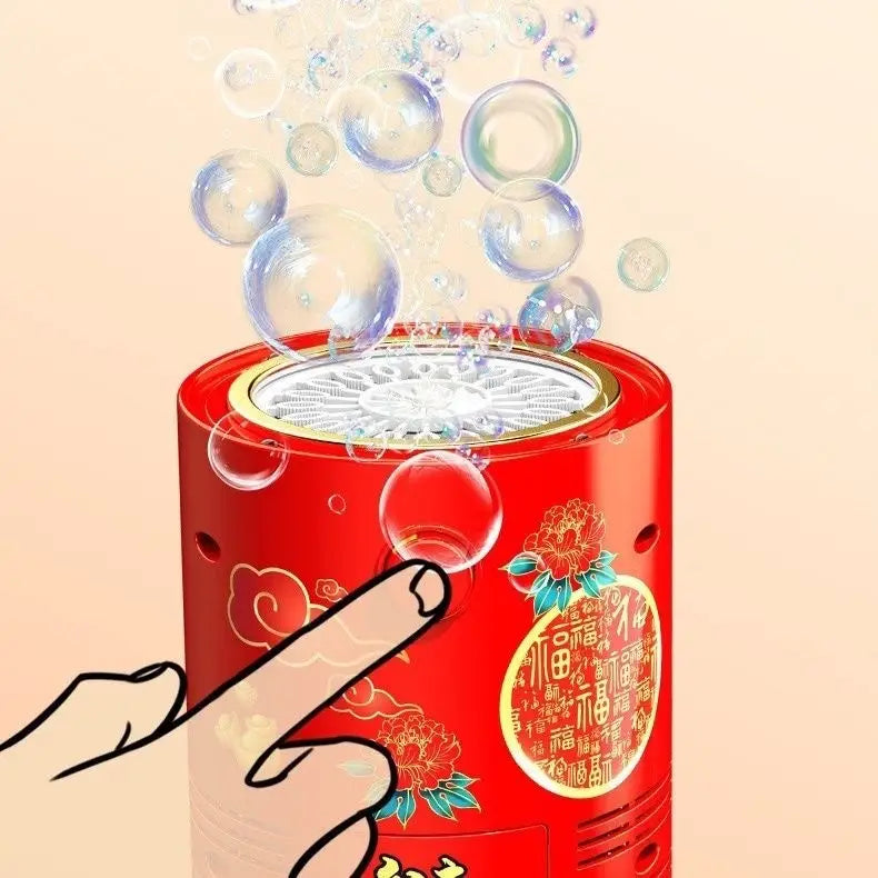 Fireworks Bubble Machine With 80ml Bubble Solution Portable Automatic Bubble Machine With Lights And Closeable Music