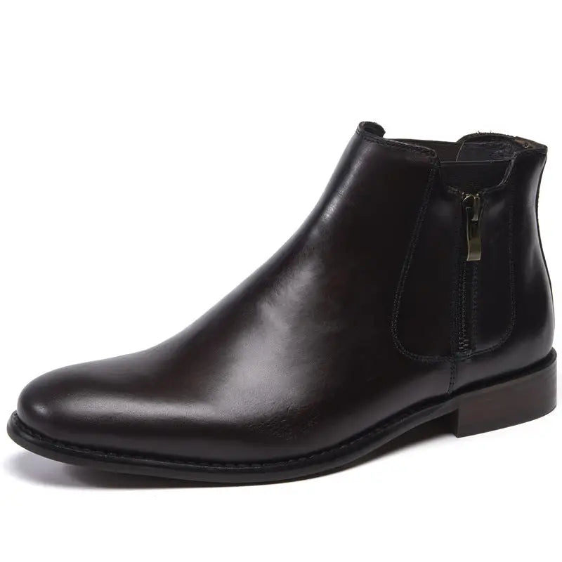 First Layer Cowhide Boots Men’s Leather - Dark brown / 39