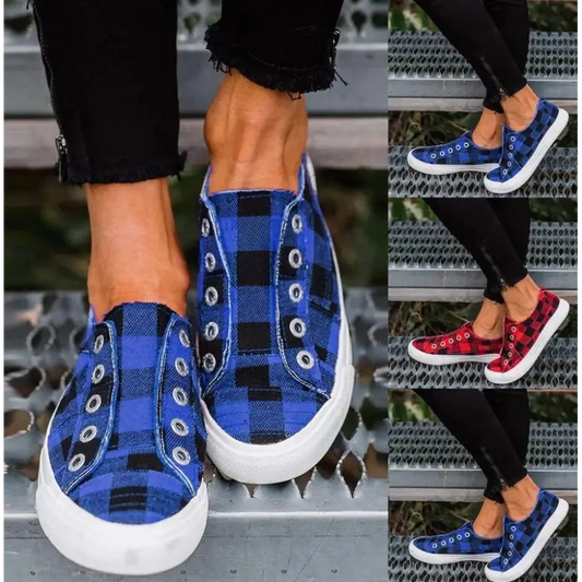 Flat women’s canvas shoes
