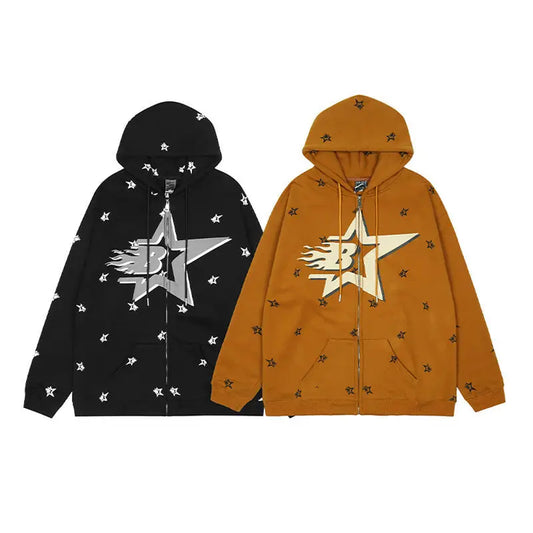 Fleece Zipper Cardigan Hooded Sweater For Men And Women Loose Beyond Trends Hub