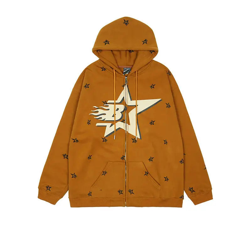 Fleece Zipper Cardigan Hooded Sweater For Men And Women Loose Beyond Trends Hub