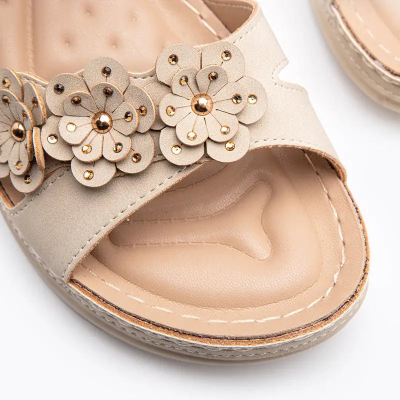 Flower Non-Slip Wedge Heel Plus Size Sandals