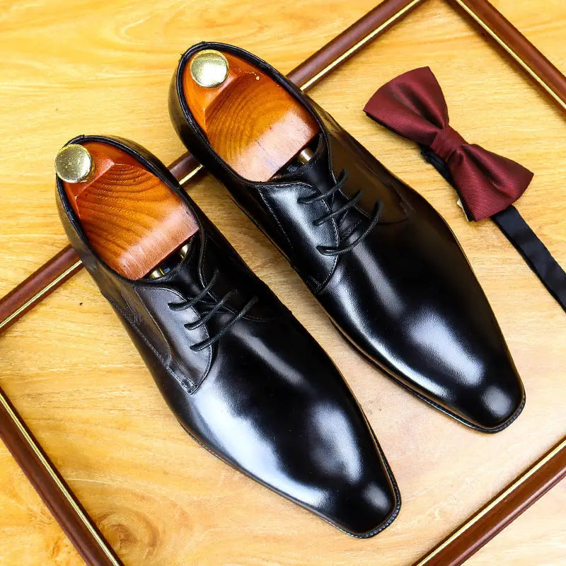 Formal Leather Shoes Store Wholesale First Layer - Black / 37