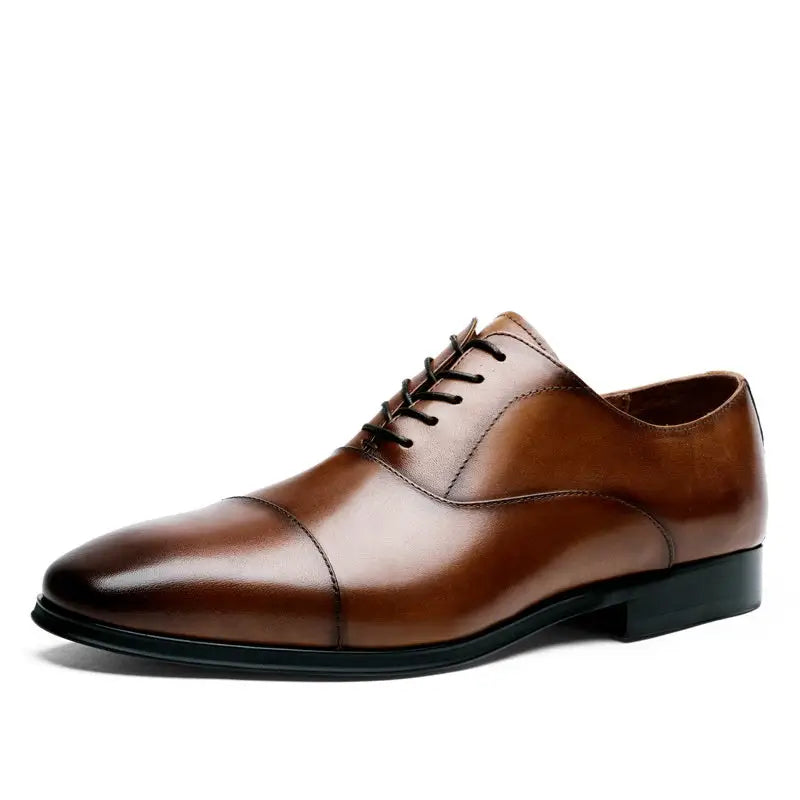 Formal Three-Joint Business Leather Shoes - Brown / 39