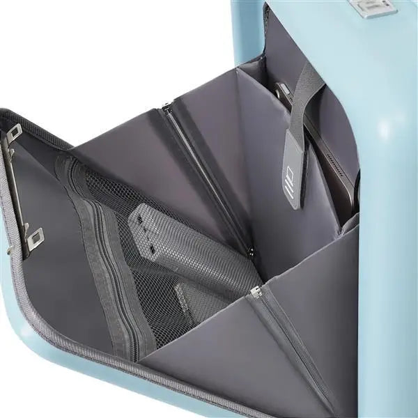 Front Opening 20 Inch Carry On Luggage With Expandable Travel Bag Set - Light blue - 5