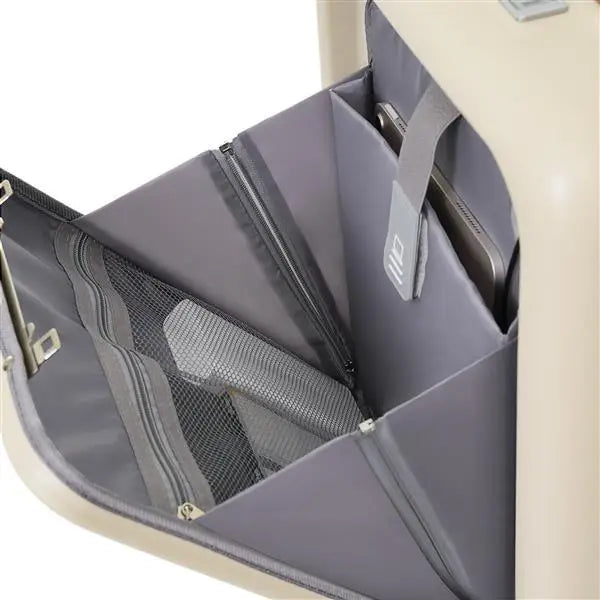 Front Opening 20 Inch Carry On Luggage With Expandable Travel Bag Set - Beige - 5