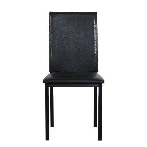 Furniture 5-piece Metal Dining Table And Chair Set With Imitation Marble Top - Black Dining Room Set Table And 4 Chairs