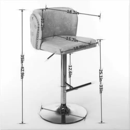 Furniture,Swivel Barstools Adjusatble Seat Height Modern PU Upholstered Bar Stools With The Whole Back Tufted For Home