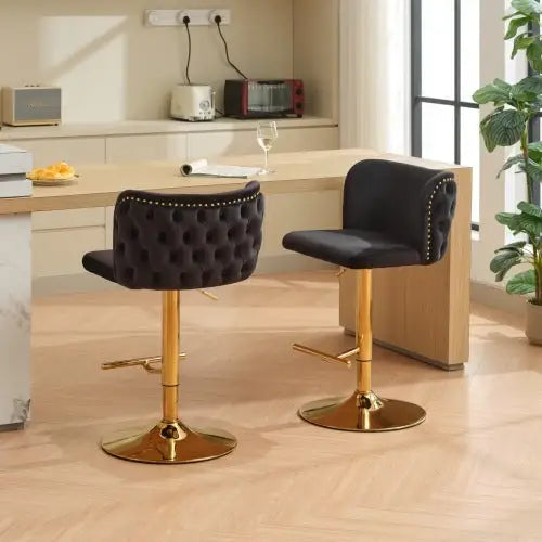 Furniture,Swivel Barstools Adjusatble Seat Height Modern PU Upholstered Bar Stools With The Whole Back Tufted For Home